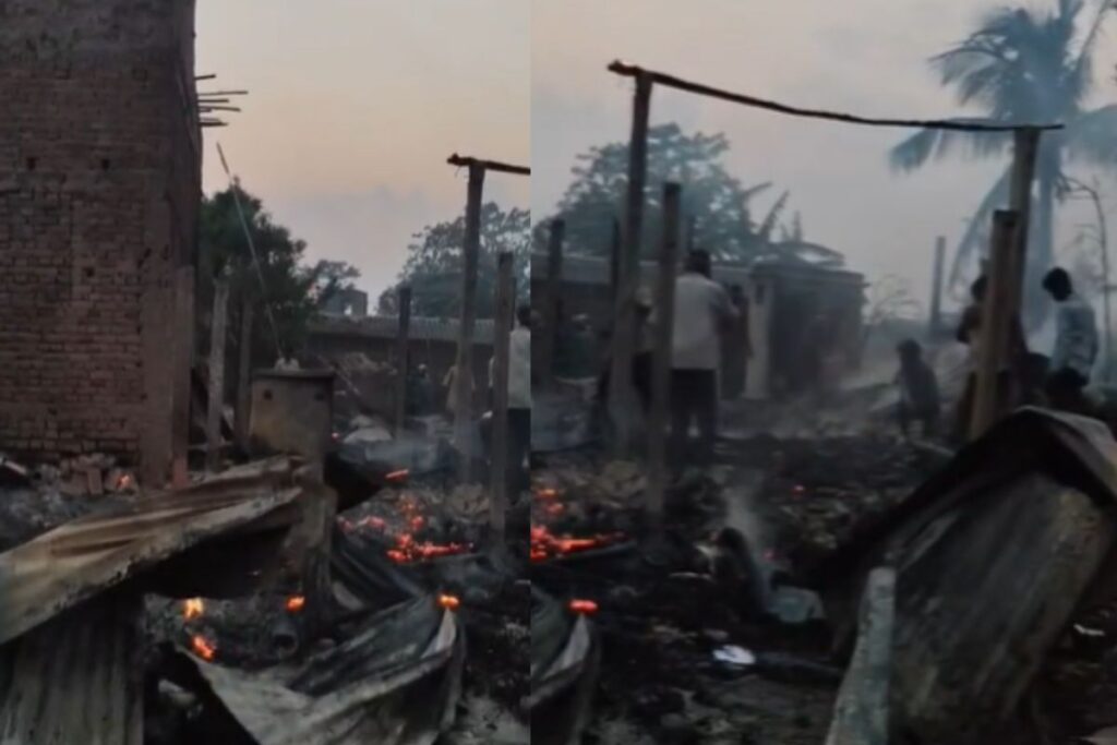 West Champaran: पश्चिम चंपारण के पड़री में भीषण आग,100 से अधिक घर राख