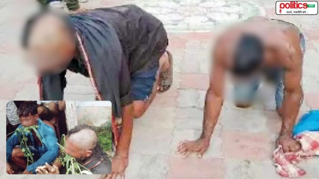 गो-तस्करी के शक में दलित युवकों की पिटाई: आधा सिर मुंडवाया, नाली का पानी पिलाया, घास भी खिलाई
