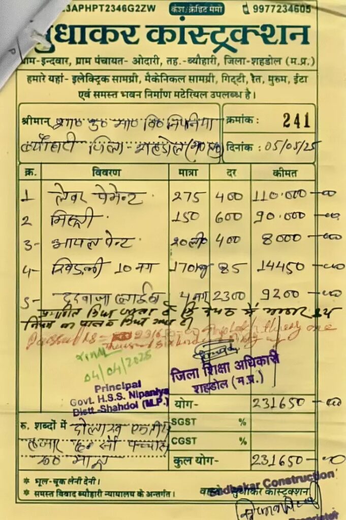 Shahdol Paint Corruption