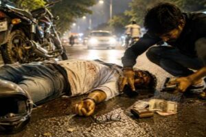 बेहोश-जख्मी को लूट लेने वाली संस्कृति पर चर्चा?