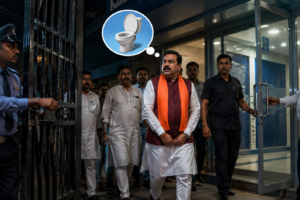 नेता जी को लगी सुसु… और बैंक खुल गया!