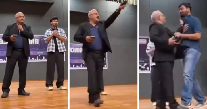 निरमा यूनिवर्सिटी में प्रोफेसर ने मंच पर ही छात्र का कॉलर पकड़ा! फिर…