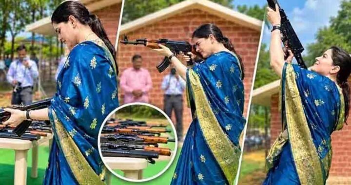 साड़ी पहनकर AK-47 से हवाई फायर करने पर IPS अंकिता शर्मा विवादों में, सरकार ले सकती है संज्ञान