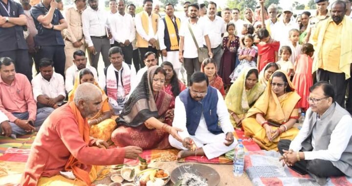 महाअष्टमी पर चलगली क्षेत्र को मंत्री  रामविचार नेताम का बड़ी सौगात मोरन नदी पर 5.91 करोड़ की लागत से बनेगा उच्चस्तरीय पुल